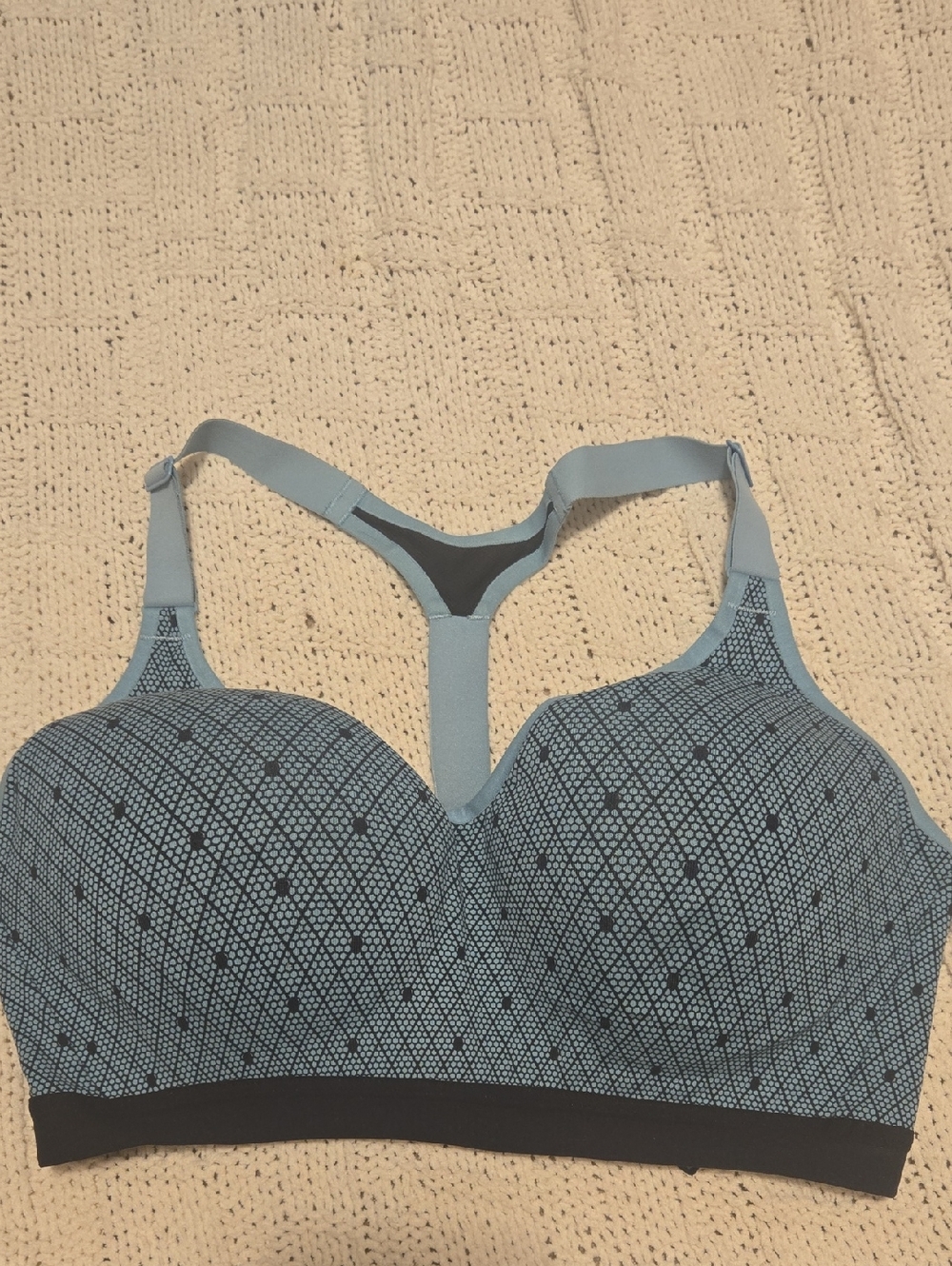 Victoria's Secret Blue Patterned Racerback Sports Bra 34Dd
